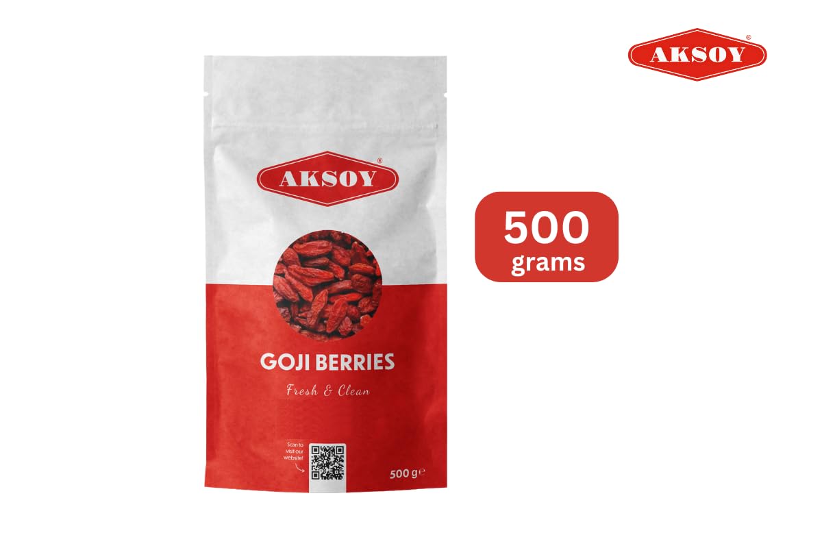 AKSOY Raw Sun-Dried Goji Berries - 500g Natural Wolfberries | Vegan Friendly 5