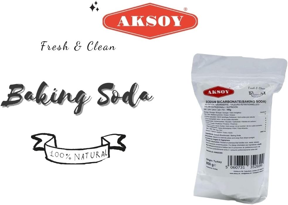 Aksoy - Pure Baking Soda 850g | Sodium Bicarbonate Powder for Baking, Cleaning & Home Uses 3
