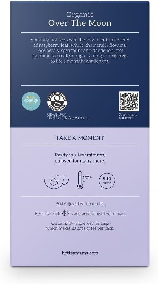 HOTTEA MAMA Over The Moon Organic Period Support Herbal Tea - Cramp Relief & Hormone Balance 4