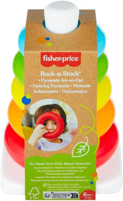 Fisher-Price Rock-a-Stack Baby Toy - Classic Ring Stacking Toy for 6+ Months 5