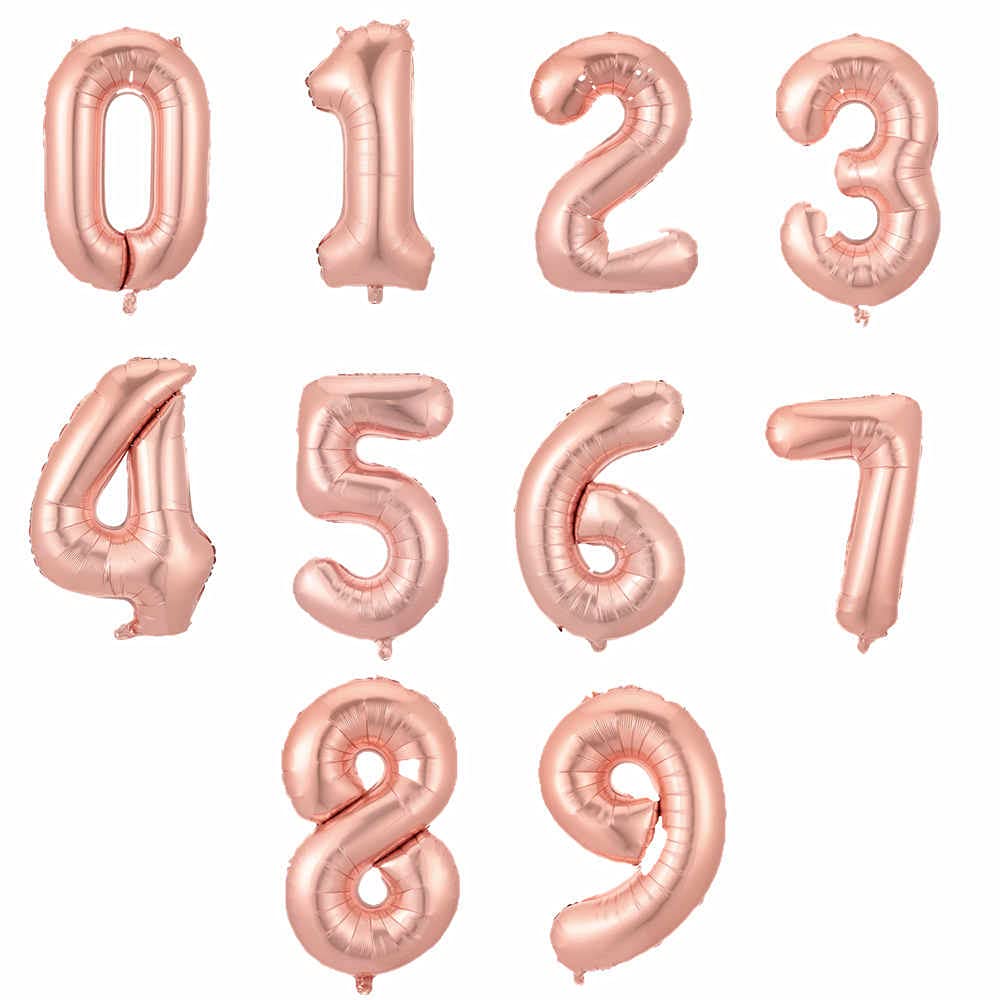Rose Gold Foil Number 5 Balloon - 76cm Free-Standing Party Decor for Milestone Events