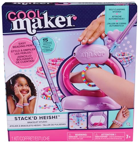 Cool MAKER Stack’d Heishi Studio Bracelet Making Kit - Easy Beading Pen for Kids 12