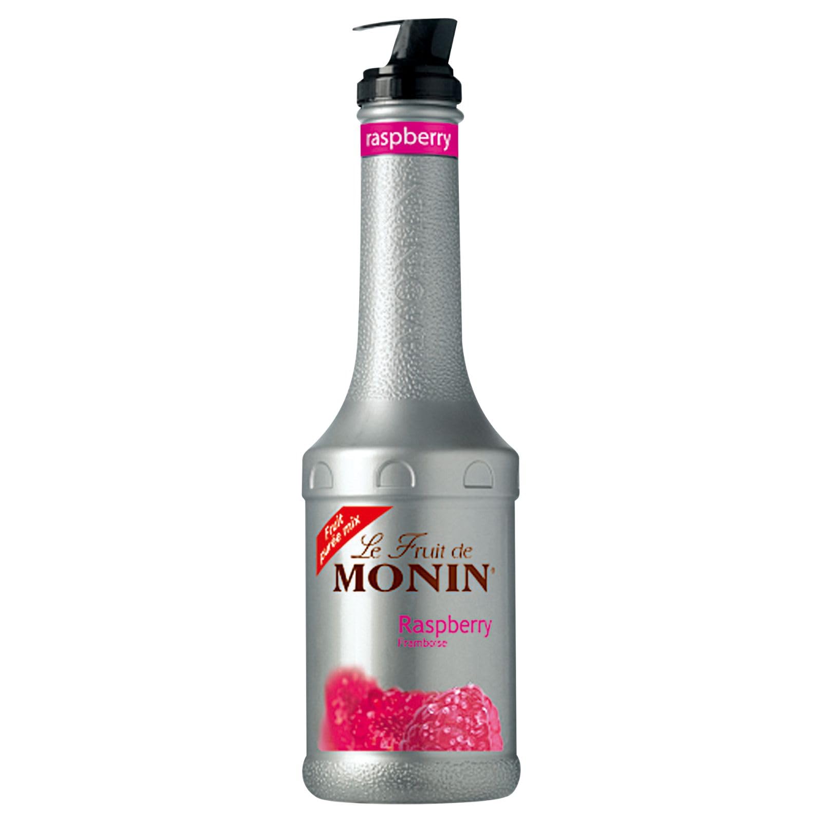Monin Raspberry Fruit Mix Puree 1L - Natural Flavour & Colour for Cocktails, Smoothies, Mocktails