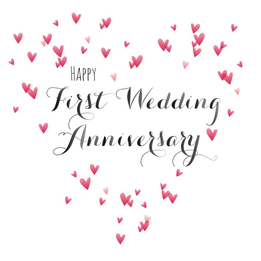 Claire Giles Greeting Cards - Happy First Wedding Anniversary Card | 150x150mm | Heavy 350gsm Card