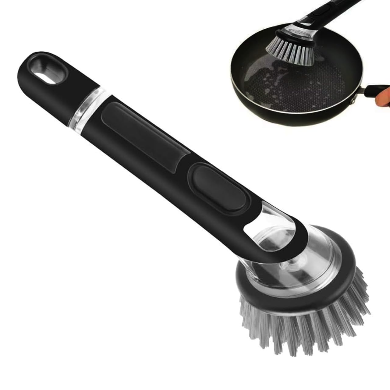 Zuvo - Soap Dispensing Scrubbing Brush with Handle for Kitchen Cleaning