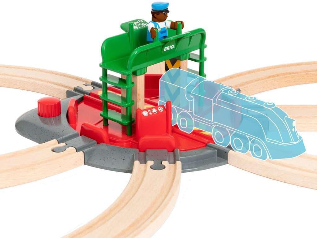 BRIO World Train Turntable & Figure Wooden Railway Set for Kids 8