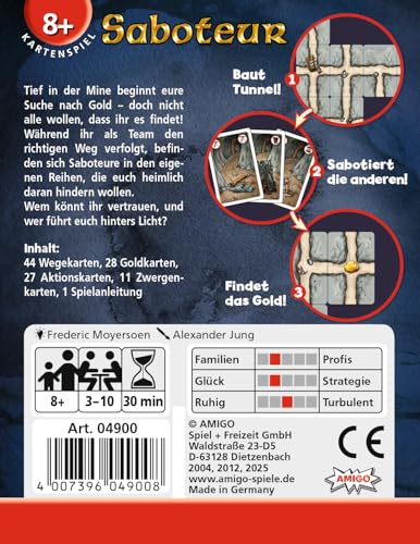 AMIGO Saboteur Game - Card Game for 3-10 Players | ~30 Min Duration | Cardboard Paper 3