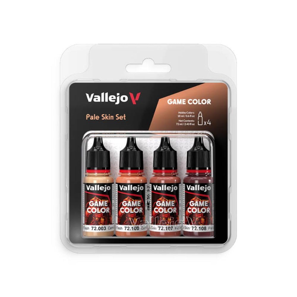 Vallejo AV Game Color Set - Pale Skin Colors (x4) - Acrylic Paints for Scale Models