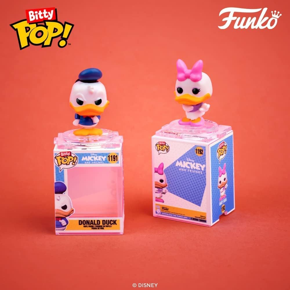 Funko Bitty POP! Disney - Mickey Mouse, Minnie Mouse (Pink Dress), Pluto & Mystery Figure Vinyl Set 13