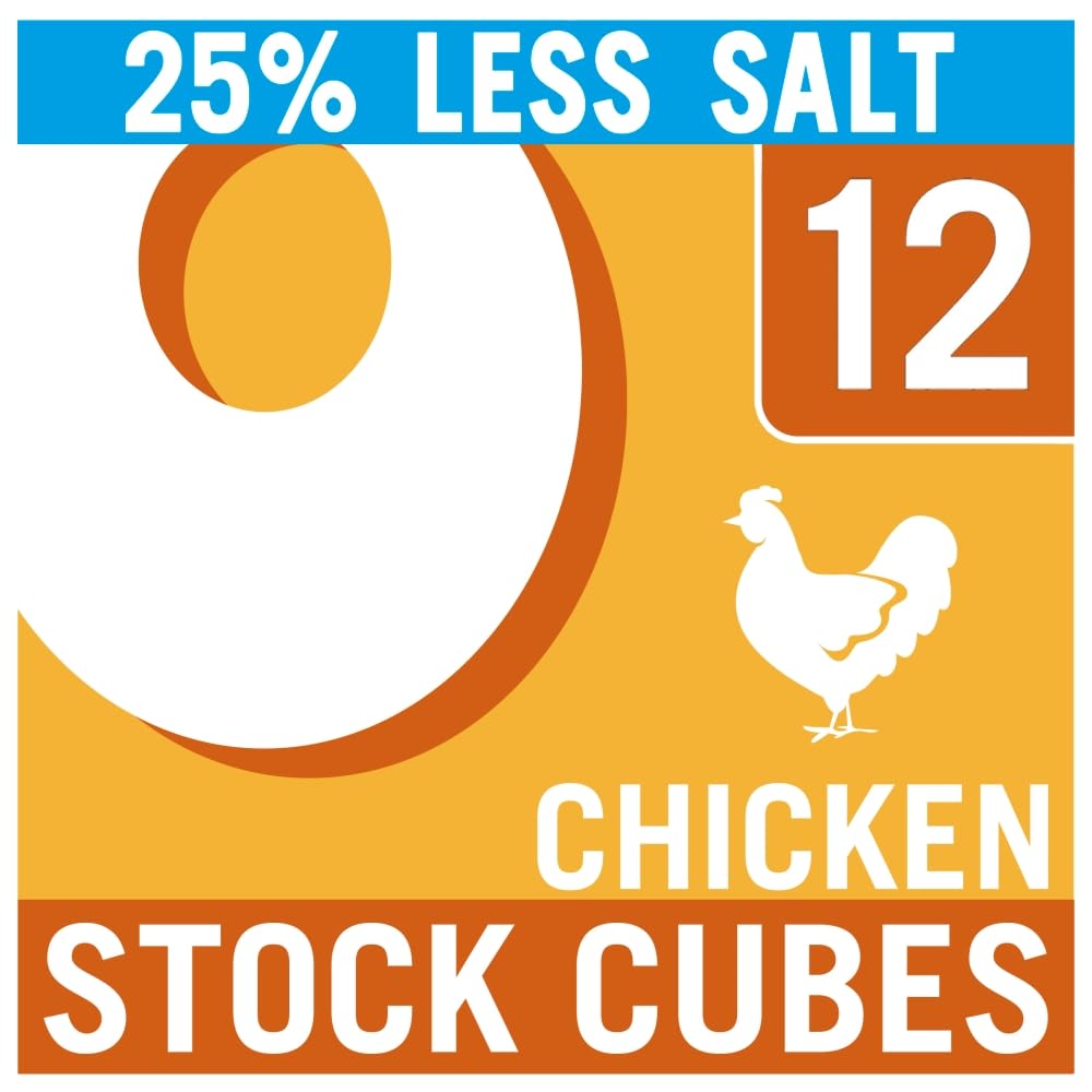OXO Reduced Salt Chicken Stock Cubes - 12 Count | Big Flavour | 71g Pack 1