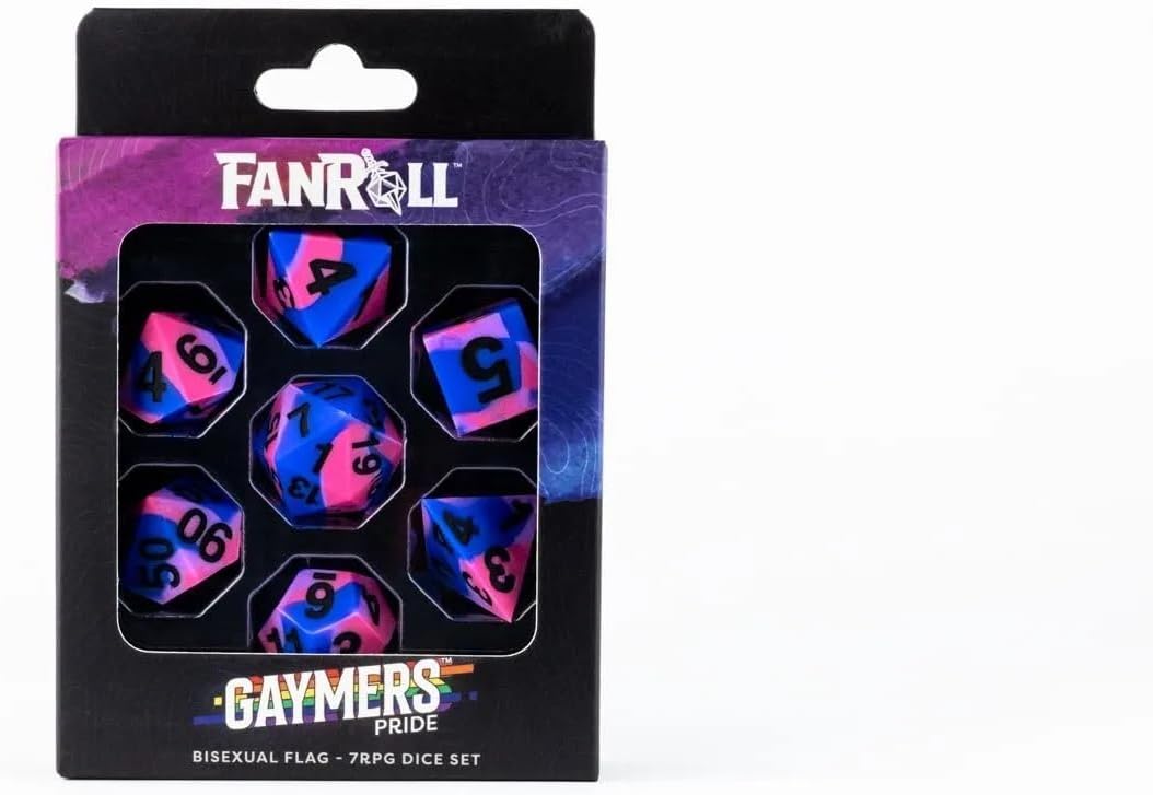 Metallic Dice Games FanRoll 16mm Pride Sharp Edge Silicone Rubber Dice Set