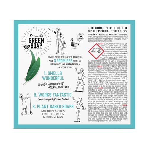 Marcel's Green Soap - Mint & Eucalyptus Toilet Rim Block 8