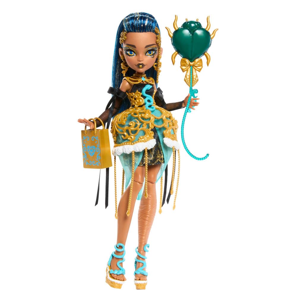 Monster High Cleo De Nile Scary Sweet Birthday Doll in Golden Party Dress with Accessories