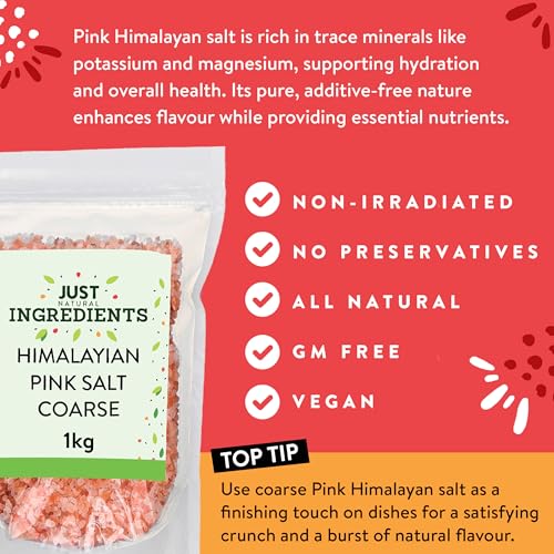 JustIngredients Himalayan Pink Salt Coarse 1kg - Premium Rock Salt for Cooking & Bath 7