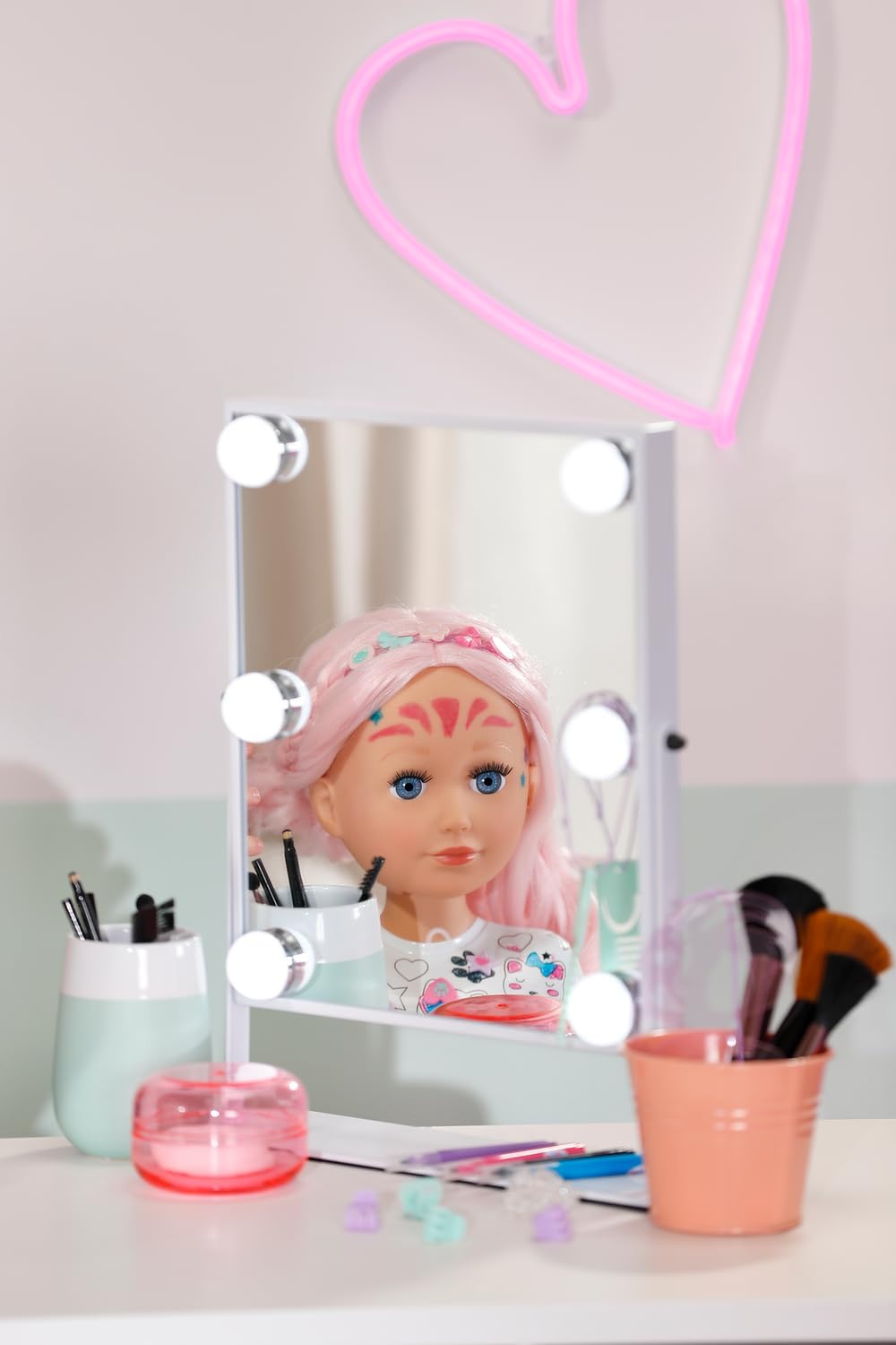 BABY born Styling Head Artist with Face Stencil and Hair Accessories 4