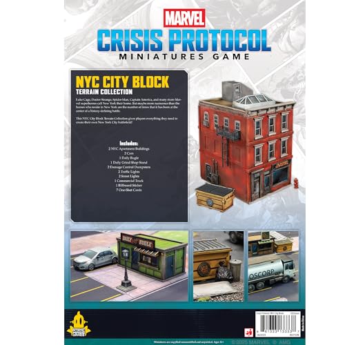 Asmodee Marvel: Crisis Protocol - NYC City Block Terrain Collection | Plastic, Cardboard | 2 Players 2