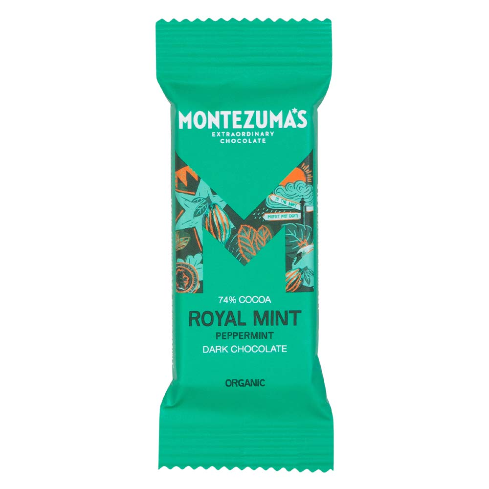 Montezuma - Royal Mint 74% Cocoa Dark Chocolate with Peppermint, Organic, Vegan, Gluten-Free Mini Bar 3