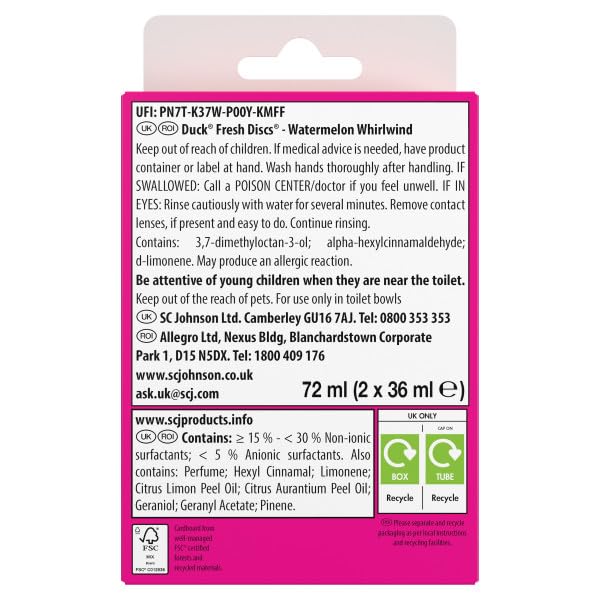 DUCK Fresh Discs Toilet Cleaner Refill Twin Pack Watermelon Whirlwind 5 Count 8