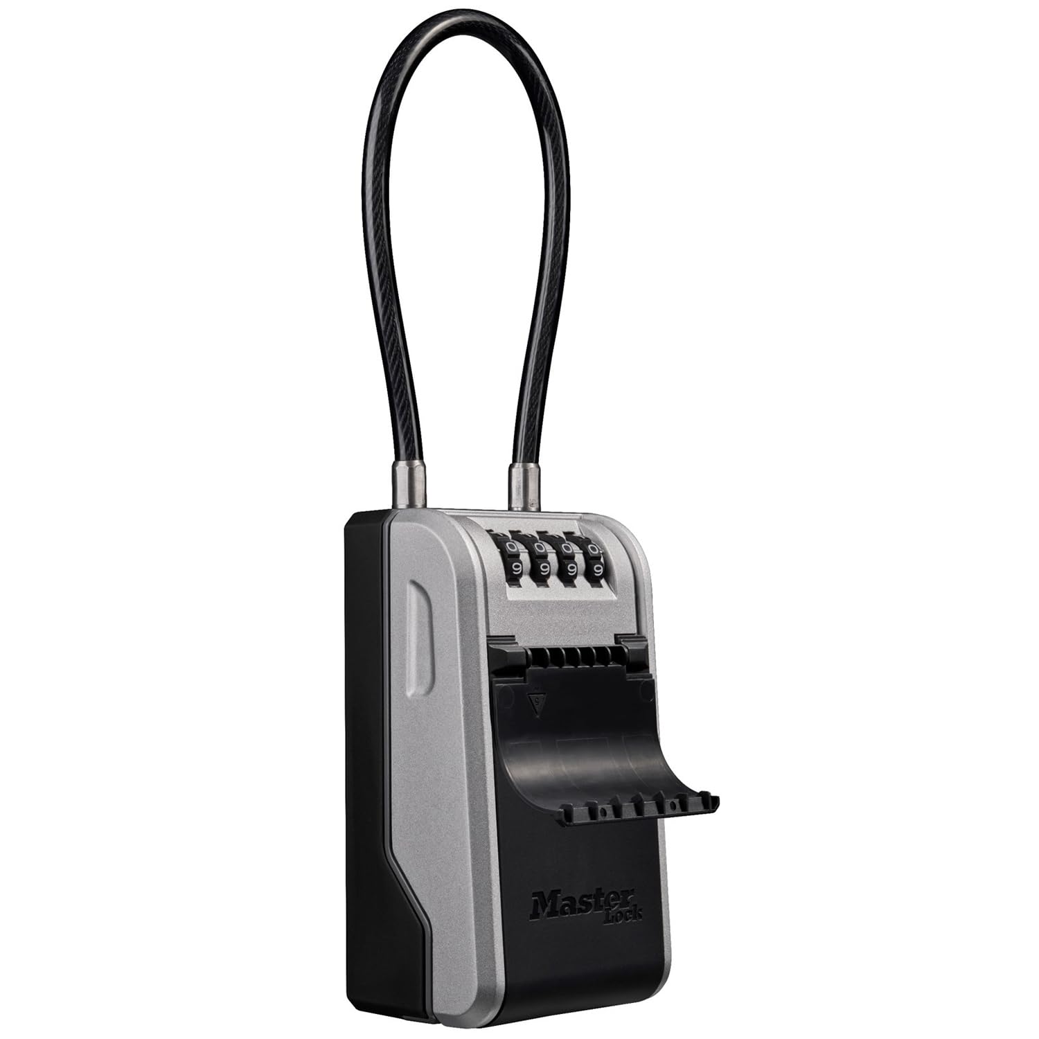 Master Lock 5482EURD Key Safe with Flexible Cable Shackle | Extra Large Capacity | Grey Aluminium 1