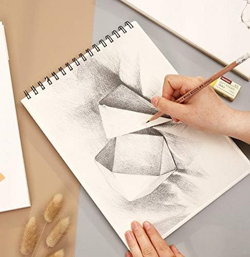 EasyNote A4 Artists Sketch Pad - 170gsm Cartridge Paper, 40 Sheets Spiral Bound 8