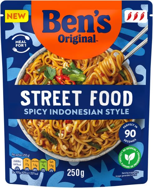 Ben's Original - Street Food Spicy Indonesian Style Noodles Ready Meal (6 x 250g) 6