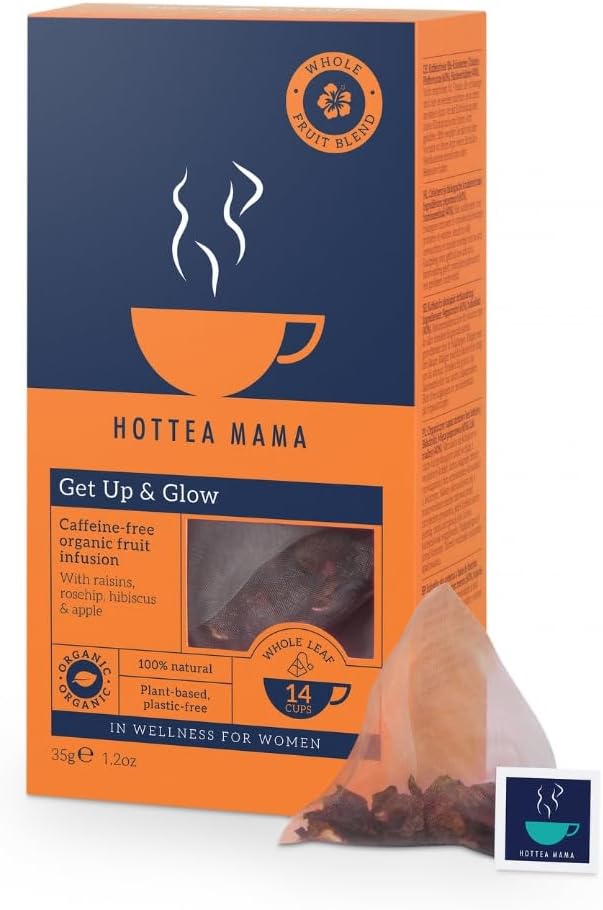 HOTTEA MAMA Get Up & Glow Organic Whole Fruit Tea | Vitamin C Rich | Caffeine-Free Pregnancy & Breastfeeding Tea