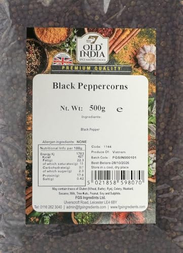 Old India Black Peppercorns 500g - Premium Whole Peppercorns for Cooking 5
