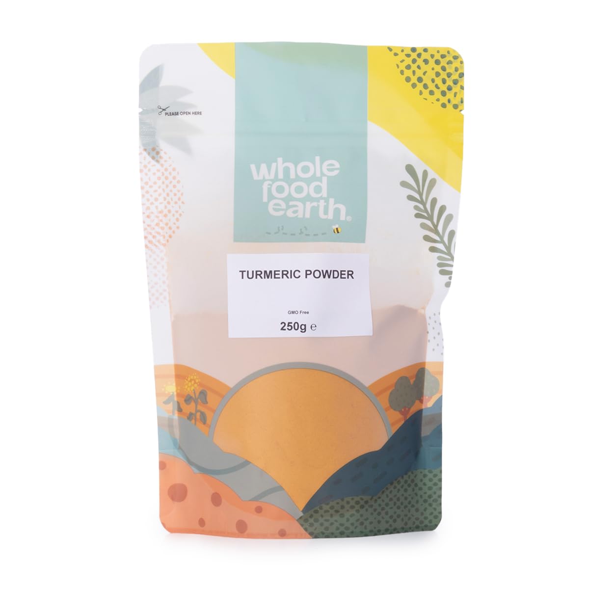 Wholefood Earth Turmeric Powder - 250g | Vegan | GMO Free | High Curcumin