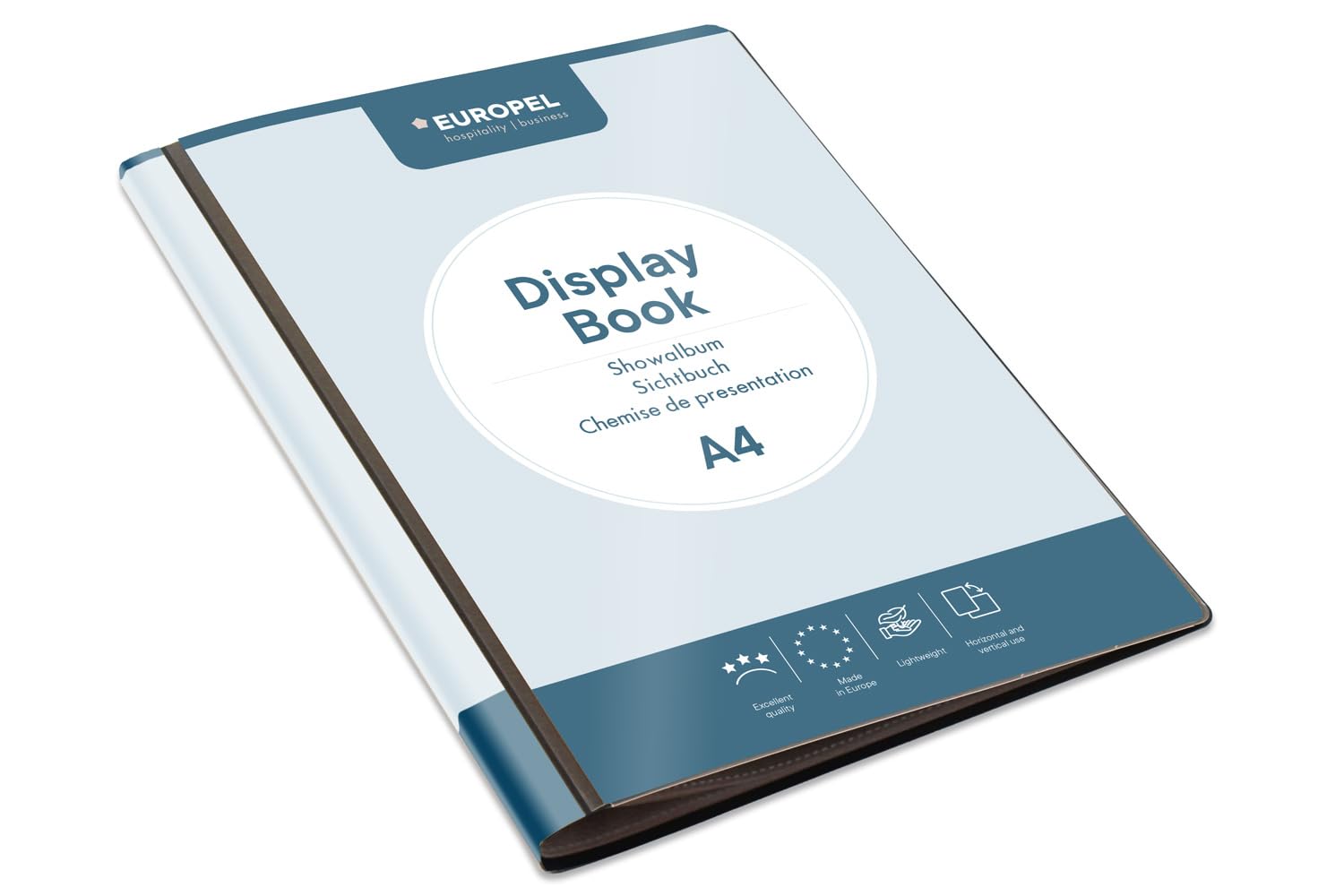 Europel OPUS 2 Display Book - A4 Size, 10 Pockets | Dark Grey Polypropylene