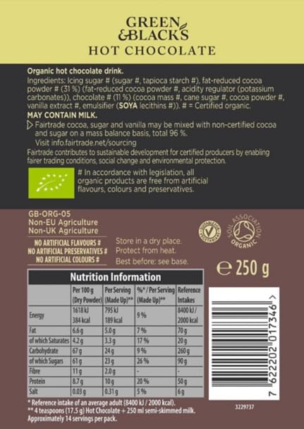 Green & Black's Organic Hot Chocolate - Rich & Indulgent Drinking Chocolate, 250g 4