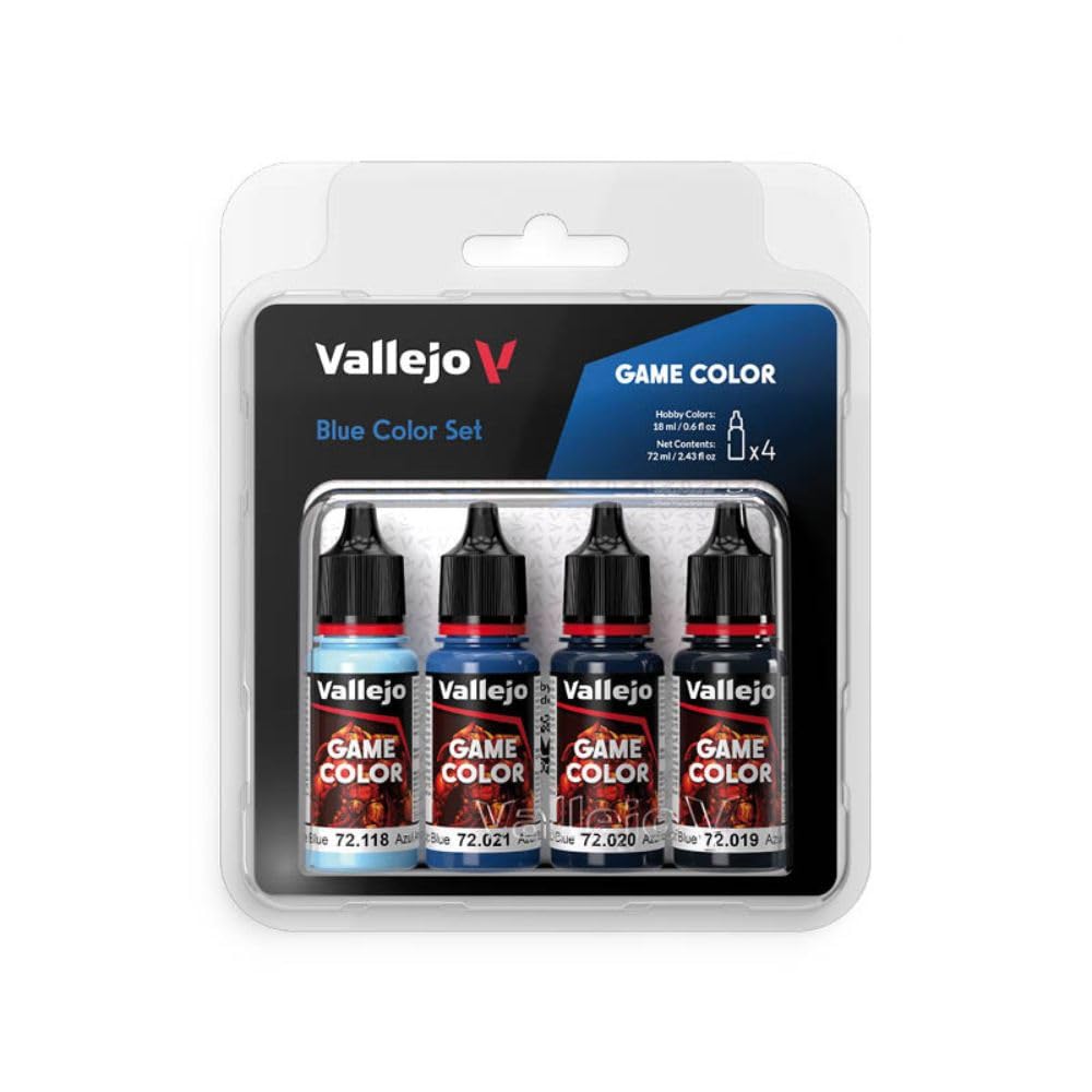 Vallejo AV Game Color Set - Blue Colors (x4) - Acrylic Paints for Model Building