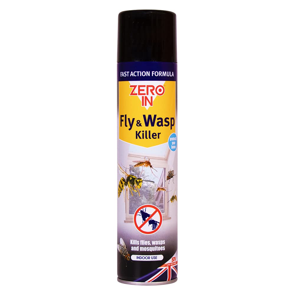 Zero In Fly and Wasp Killer - 300 ml Aerosol Spray for Flying Insects