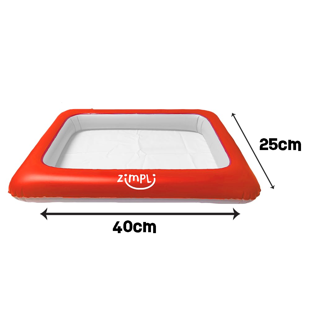 ZIMPLI Inflatable Play Tray - Portable Sensory Sandbox for Messy Play | 40cm x 25cm