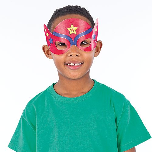 Baker Ross EF624 Star Hero Paper Masks for Decorating - 6 Pack, White | DIY Craft Kit