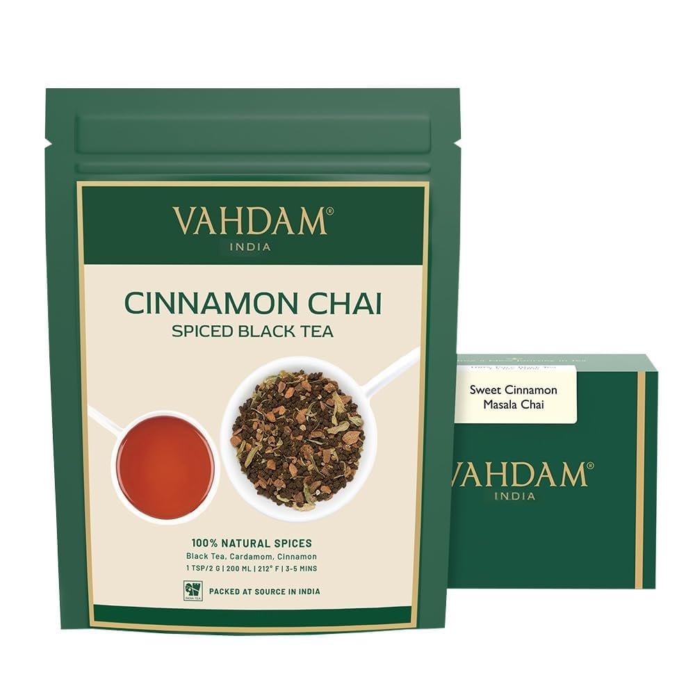 VAHDAM - Cinnamon Masala Chai Tea (100g, 50+ Cups) Whole Loose Leaf Tea