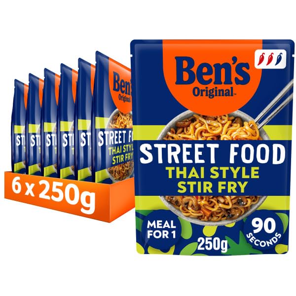 Ben's Original - Street Food Thai Stir Fry Style Noodles Ready Meal (6 x 250g)