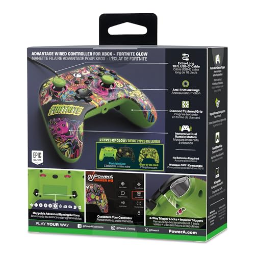 Fortnite Glow - PowerA Advantage Wired Controller for Xbox Series X|S 9