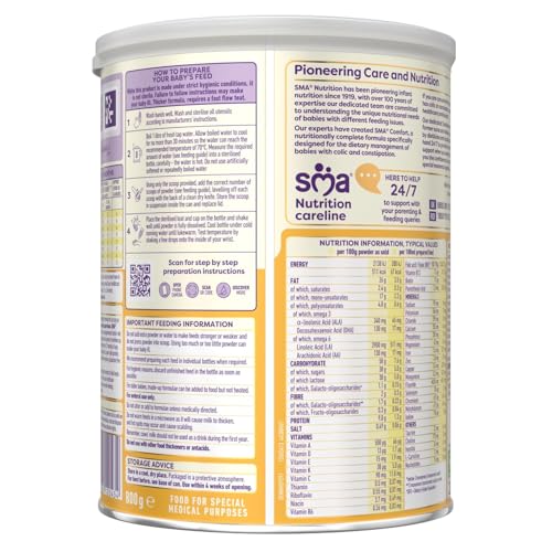 SMA Comfort Baby Milk Powder Formula, 800g - For Colic and Constipation Relief 11