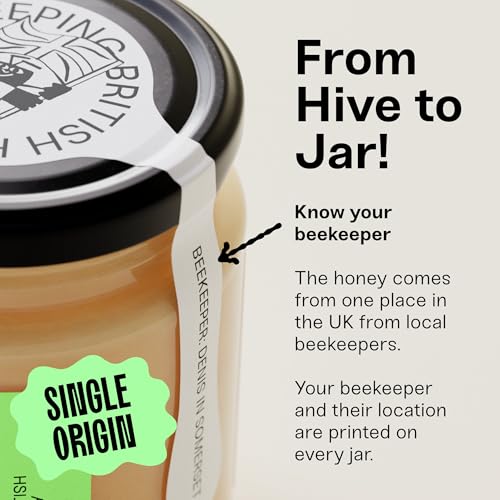 Black Bee Honey - Pure British Spring Soft Set Honey, Creamy and Lightly Sweet 6