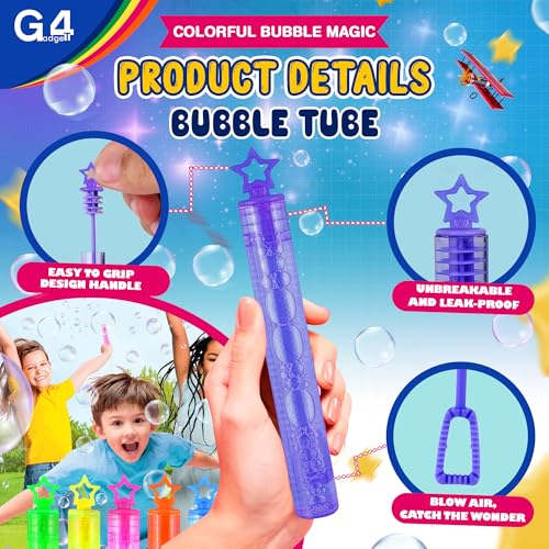 G4GADGET 36-Pack Bubble Tubes – Fun & Colorful Party Bag Fillers for Kids 7
