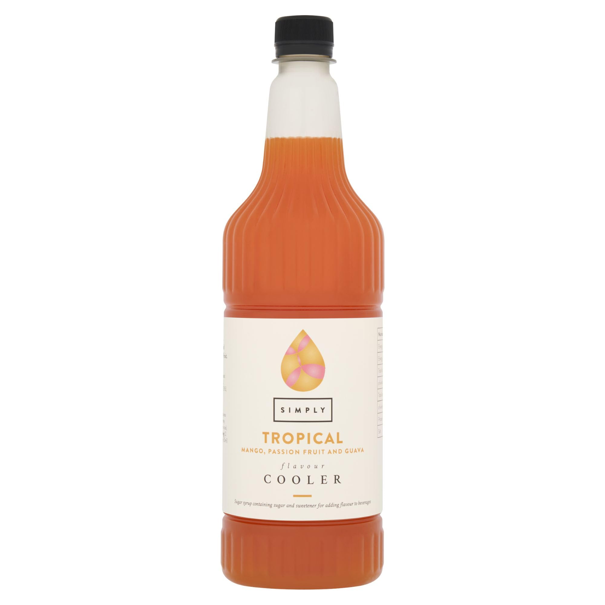 Simply Tropical Cooler Mango Passion Fruit Guava Syrup - Vegan & Gluten Free Beverage Concentrate