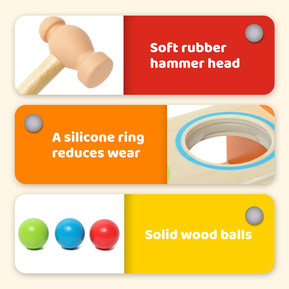 Hape Pound & Tap Bench with Slide-Out Xylophone - Musical Learning Toy for Toddlers 12M+ 9