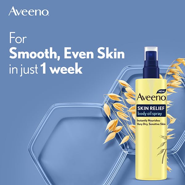 Aveeno Skin Relief Body Oil Spray (200ml) - Nourishing Moisturizing Oil for Dry, Sensitive Skin with Oat & Jojoba Oil 4