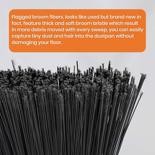 TreeLen Heavy-Duty Angle Broom - 14.5" Wide Long Handle Broom for Garages, Driveways & Outdoor Cleaning 4