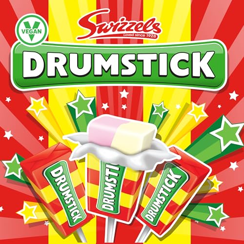 Swizzels Original Drumstick Soft Chew Sweets, Raspberry and Milk Flavour, 36-Pack 7
