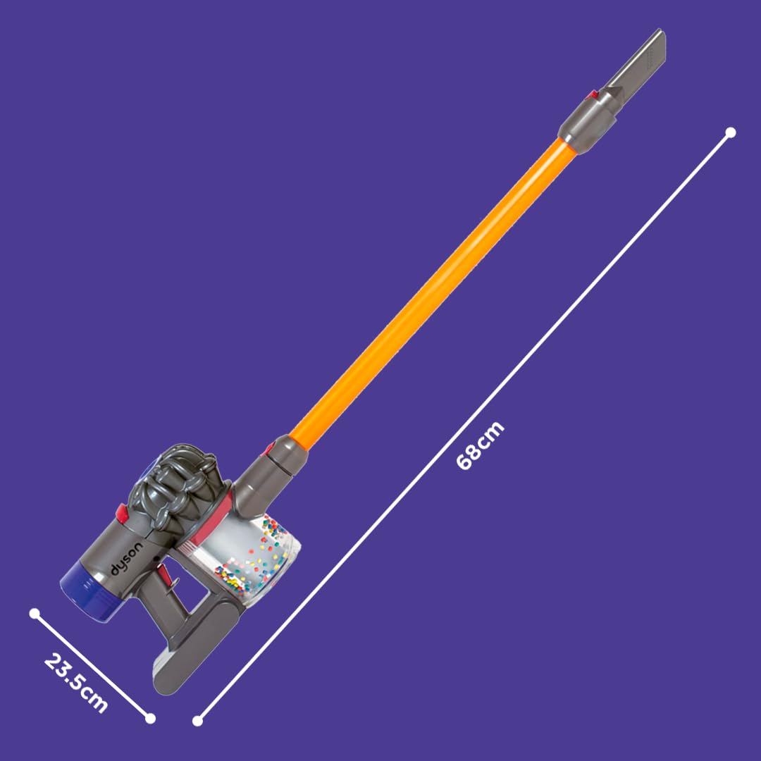 Casdon Dyson Cordless Vacuum Interactive & Officially Licensed Toy Dyson Vacuum For Children Aged 3+ Realistic Role-Play Fun, Purple and Orange 4