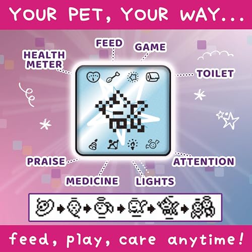 TAMAGOTCHI Original Angel Sky Digital Pet - Electronic Virtual Pet Toy for Kids 8+ 10