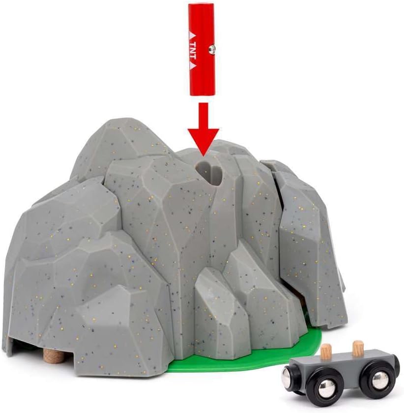 BRIO World Exploding Train Track Tunnel - Interactive Wooden Railway Playset for Kids 3+ 8