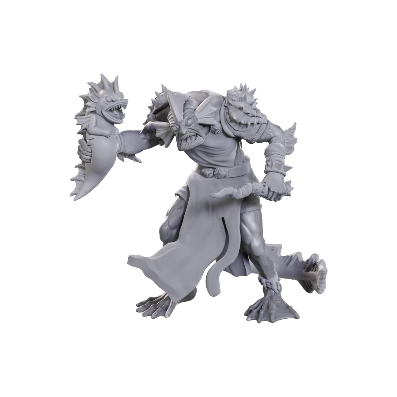 WizKids D&D Nolzur's Marvelous Miniatures - Sahuagin Priestess | Ready to Paint Plastic Miniature | Unisex Adult
