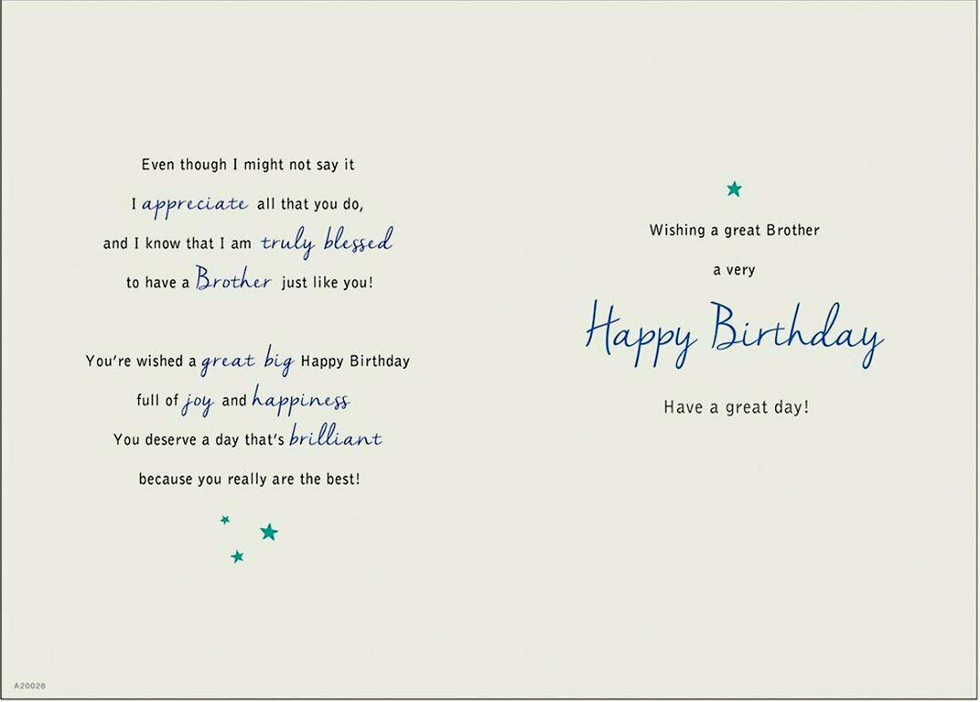 Piccadilly Greetings Birthday Card - 5 Verse Message | 9 x 6 Inch | Includes Envelope